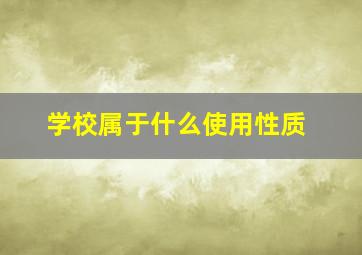 学校属于什么使用性质