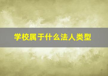 学校属于什么法人类型