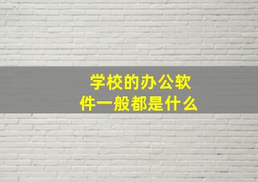 学校的办公软件一般都是什么