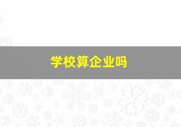 学校算企业吗