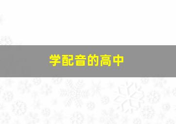 学配音的高中