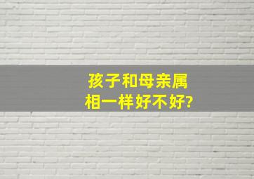 孩子和母亲属相一样好不好?