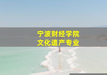 宁波财经学院文化遗产专业