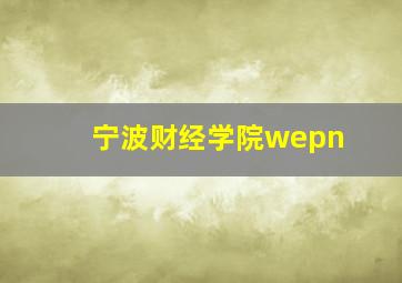 宁波财经学院wepn