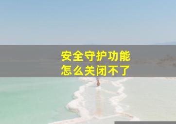 安全守护功能怎么关闭不了