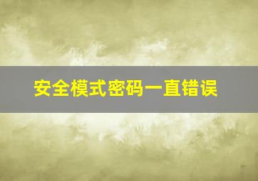 安全模式密码一直错误