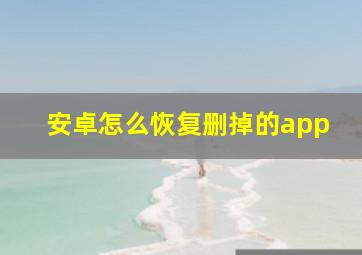 安卓怎么恢复删掉的app