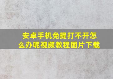 安卓手机免提打不开怎么办呢视频教程图片下载