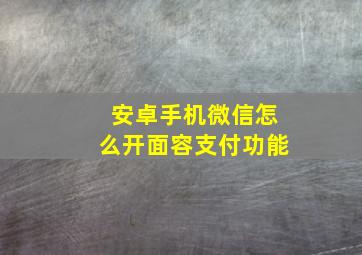 安卓手机微信怎么开面容支付功能