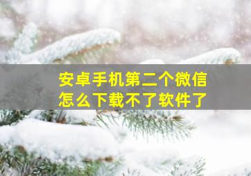 安卓手机第二个微信怎么下载不了软件了