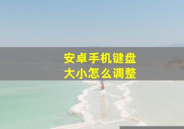 安卓手机键盘大小怎么调整