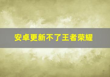 安卓更新不了王者荣耀