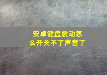 安卓键盘震动怎么开关不了声音了