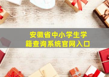 安徽省中小学生学籍查询系统官网入口