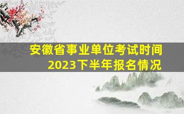 安徽省事业单位考试时间2023下半年报名情况