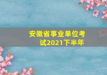 安徽省事业单位考试2021下半年