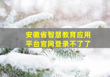 安徽省智慧教育应用平台官网登录不了了