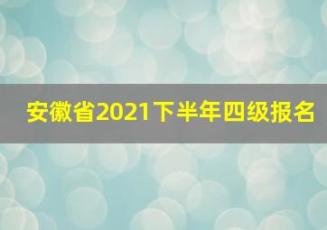 安徽省2021下半年四级报名