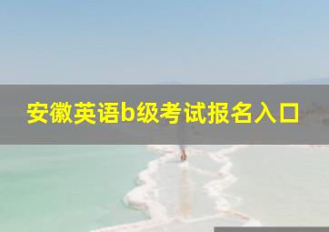 安徽英语b级考试报名入口