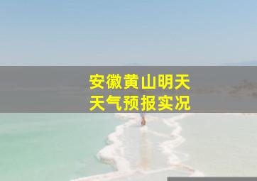 安徽黄山明天天气预报实况