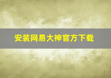 安装网易大神官方下载