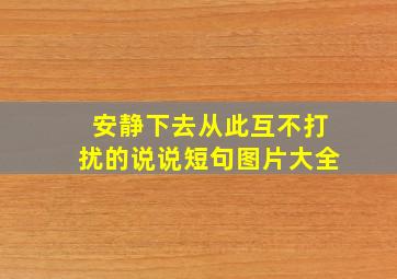 安静下去从此互不打扰的说说短句图片大全