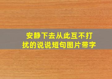 安静下去从此互不打扰的说说短句图片带字