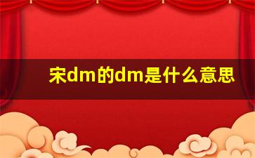 宋dm的dm是什么意思