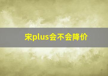 宋plus会不会降价