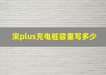 宋plus充电桩容量写多少