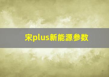 宋plus新能源参数