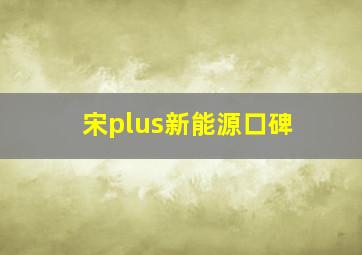 宋plus新能源口碑