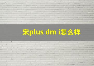 宋plus dm i怎么样