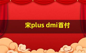 宋plus dmi首付