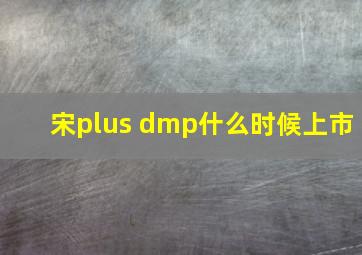 宋plus dmp什么时候上市