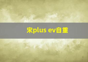 宋plus ev自重