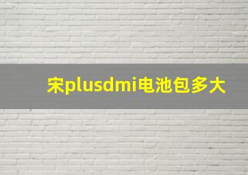 宋plusdmi电池包多大