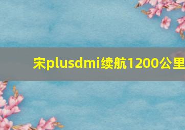 宋plusdmi续航1200公里