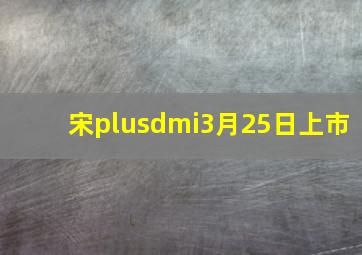 宋plusdmi3月25日上市