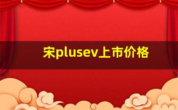 宋plusev上市价格