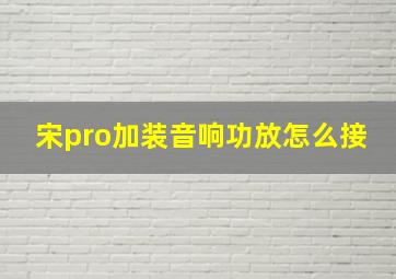 宋pro加装音响功放怎么接