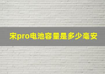 宋pro电池容量是多少毫安