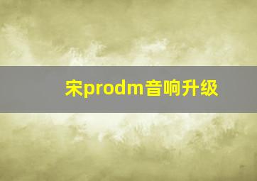 宋prodm音响升级