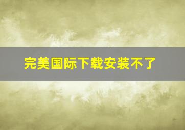 完美国际下载安装不了