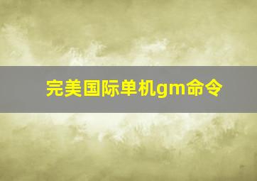 完美国际单机gm命令