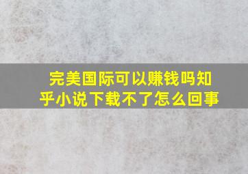 完美国际可以赚钱吗知乎小说下载不了怎么回事