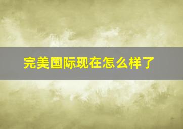 完美国际现在怎么样了