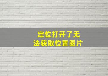 定位打开了无法获取位置图片