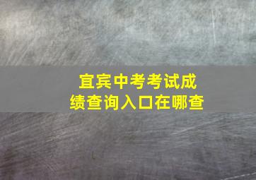 宜宾中考考试成绩查询入口在哪查