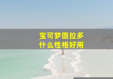 宝可梦固拉多什么性格好用